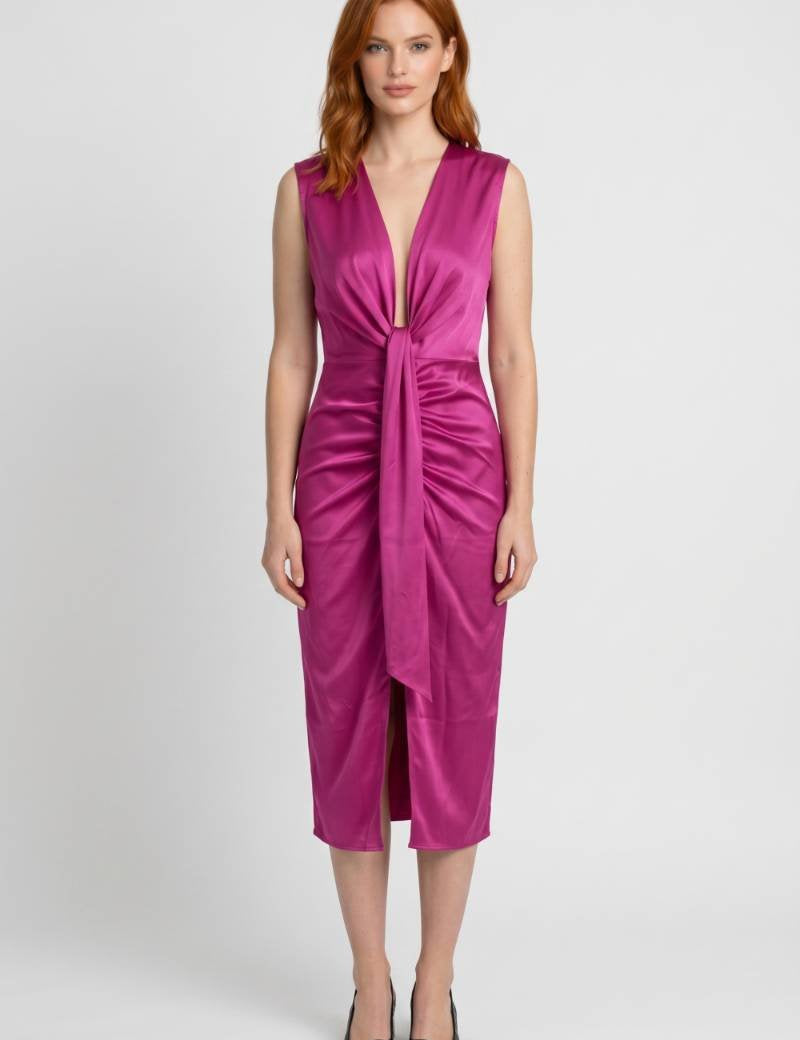 midi-jurk-dames-getailleerd-v-hals-strikdetail-2.jpg