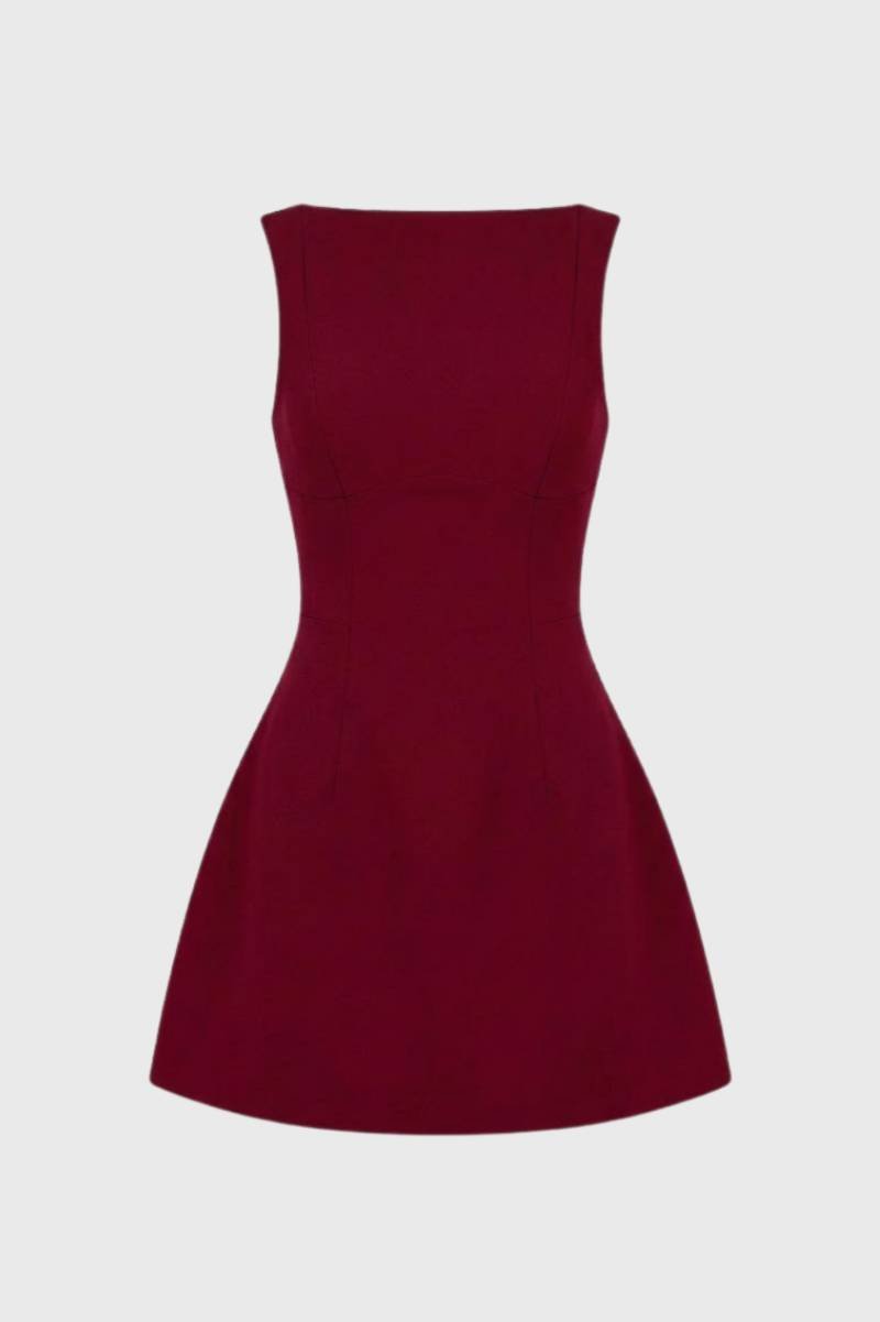 Strapless Mini Jurk Dames Aansluitend Feest Avond - Zwart / Wit / Bordeaux - Maelen