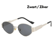 Dames Zonnebril Vintage Metalen Frame Groene Glazen UV-bescherming - Zwart Goud / Groen / Bronze - Maelen