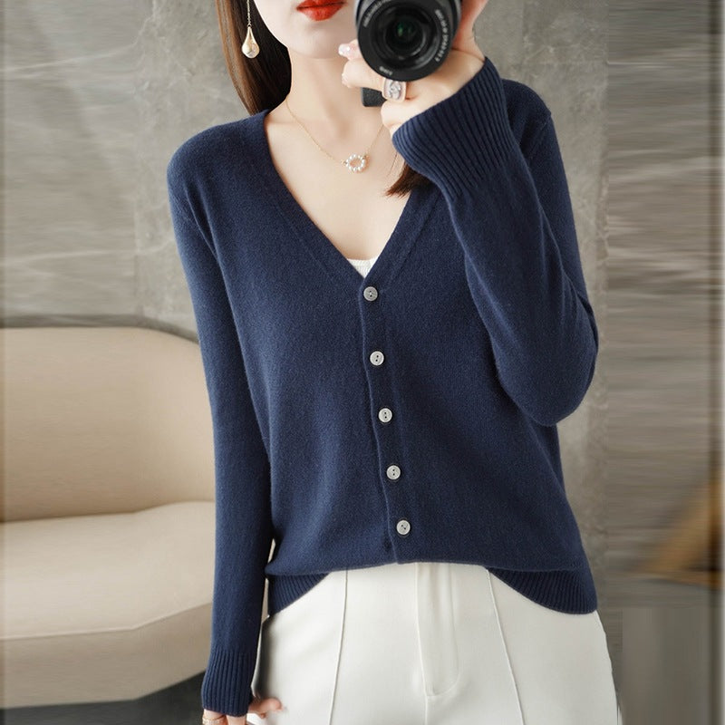 Elisa Vest | Dames Cardigan met V-Hals en Losse, Elegante Pasvorm