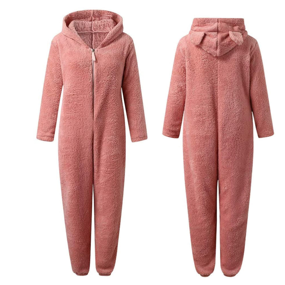 Giulia fleece onesie – superzachte dames onesie met schattige berenoortjes