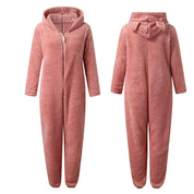 Giulia fleece onesie – superzachte dames onesie met schattige berenoortjes