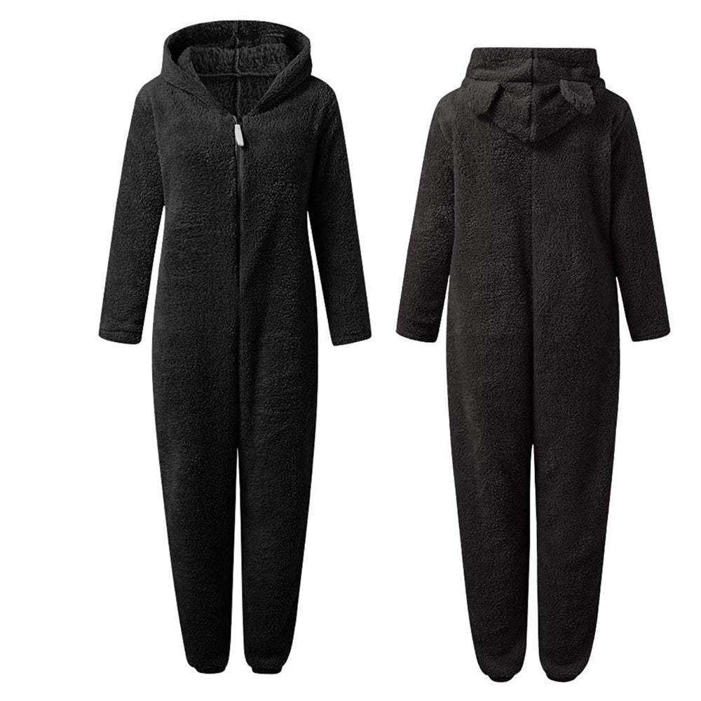 Giulia fleece onesie – superzachte dames onesie met schattige berenoortjes