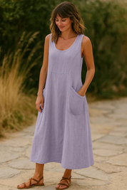 Nena Jurk | Relaxte Zomerjurk met Volumineuze Pasvorm en Zakken