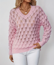 Aleta Sweater | Zachte Gebreide V-Hals Trui met Tijdloze Elegantie