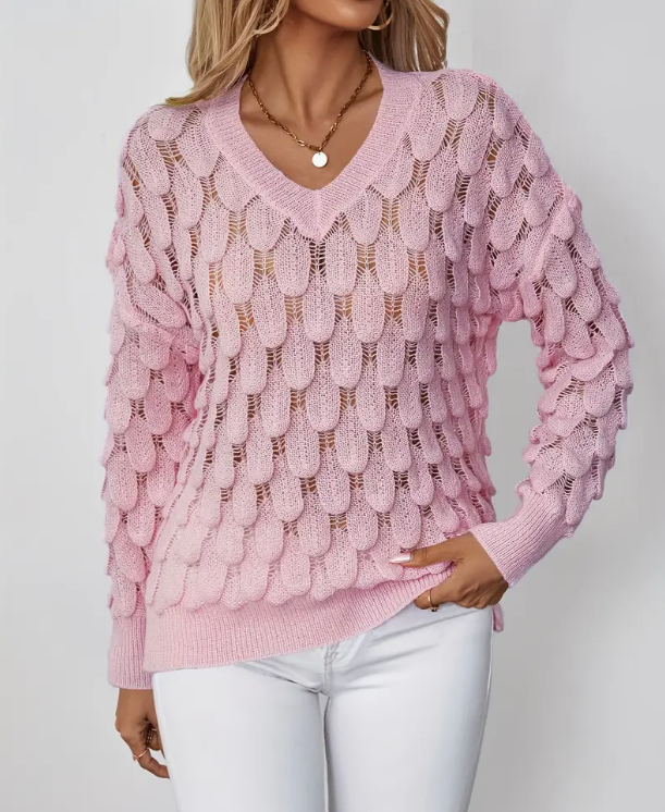 Aleta Sweater | Zachte Gebreide V-Hals Trui met Tijdloze Elegantie