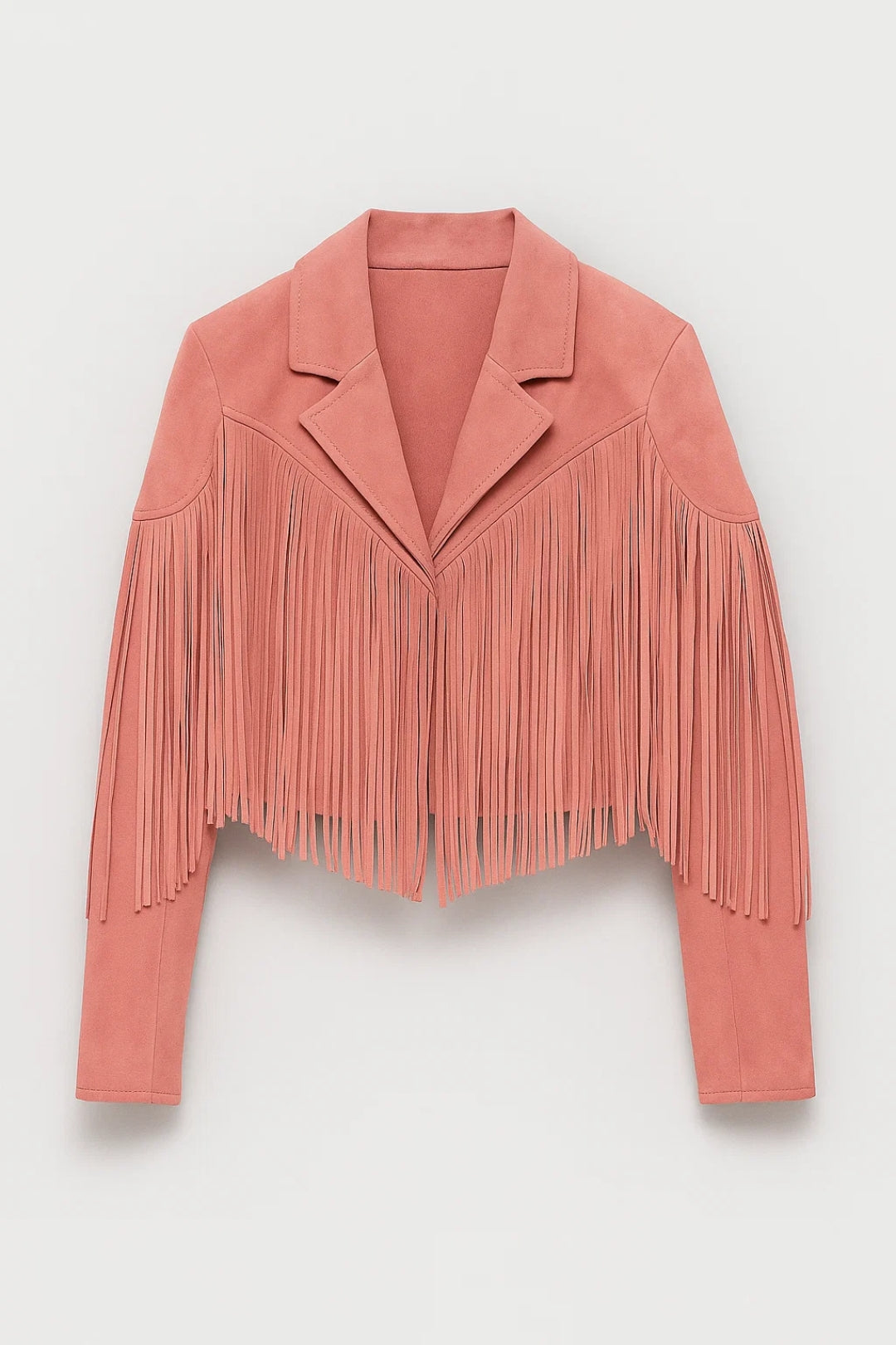 Dames Franjejas Western Suède Look Korte Pasvorm - Roze / Bruin - Maelen