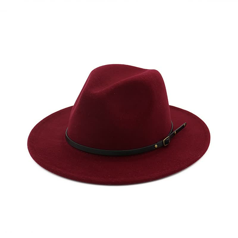Eliane | Klassieke Fedora Hoed Dames met Leren Band - Tijdloos, Stijlvol en Veelzijdig - Camel / Zwart / Bordeaux