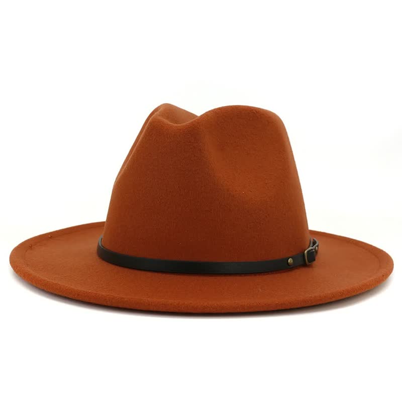 Eliane | Klassieke Fedora Hoed Dames met Leren Band - Tijdloos, Stijlvol en Veelzijdig - Camel / Zwart / Bordeaux