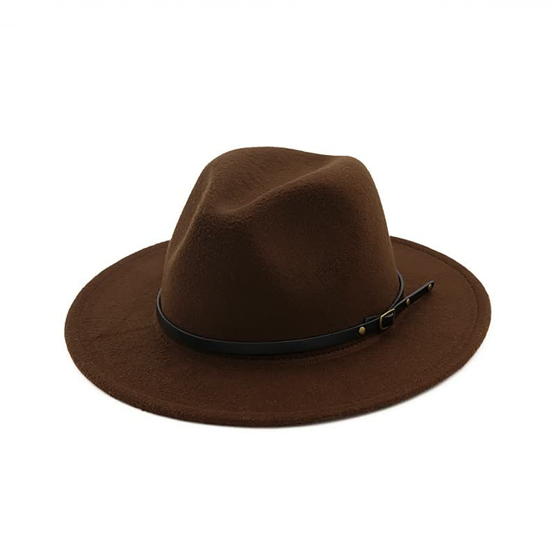 Eliane | Klassieke Fedora Hoed Dames met Leren Band - Tijdloos, Stijlvol en Veelzijdig - Camel / Zwart / Bordeaux