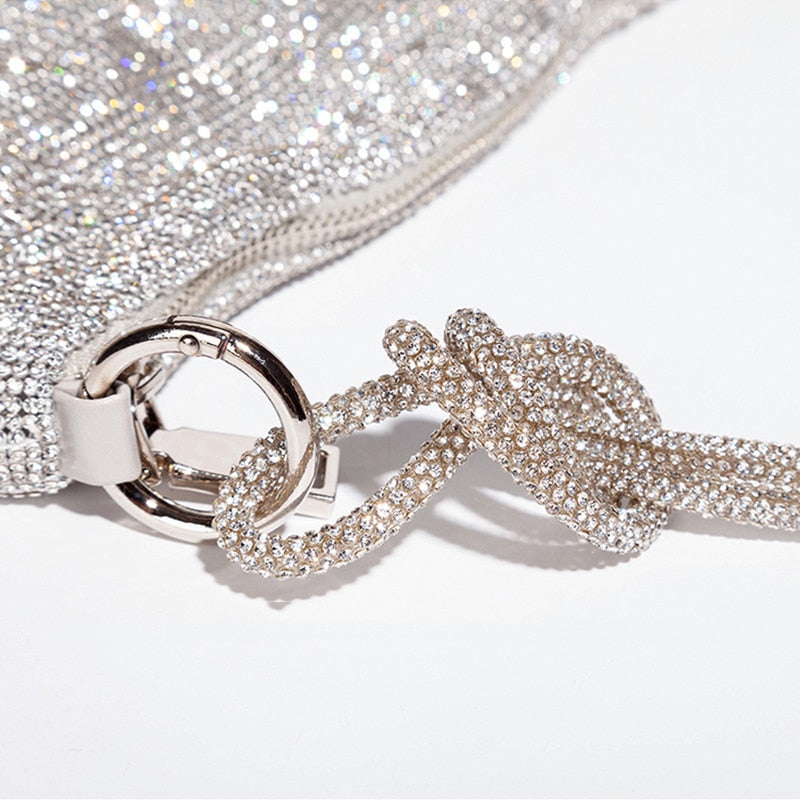 Luxe Pailletten Schoudertas Dames met Ketting - Zilver / Zwart / Roze / Groen / Roze / Blauw