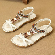 Dames Sandalen Orthopedisch Comfort Gevlochten Bandjes Kurk Zool - Kobalt Blauw / Mahonie Bruin / Beige Bali - Maelen