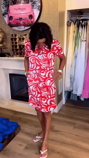 Dames Midi Zomerjurk Print Korte Mouwen Casual Lente Zomer - Blauw / Rood / Groen - Maelen