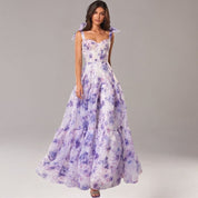 Bianca Jurk | Zomerjurk met Korsetlook, Kantdetails en Romantische Bloemenprint