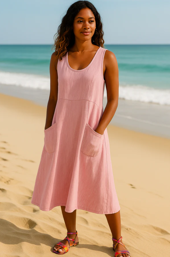 Nena Jurk | Relaxte Zomerjurk met Volumineuze Pasvorm en Zakken