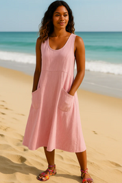 Nena Jurk | Relaxte Zomerjurk met Volumineuze Pasvorm en Zakken