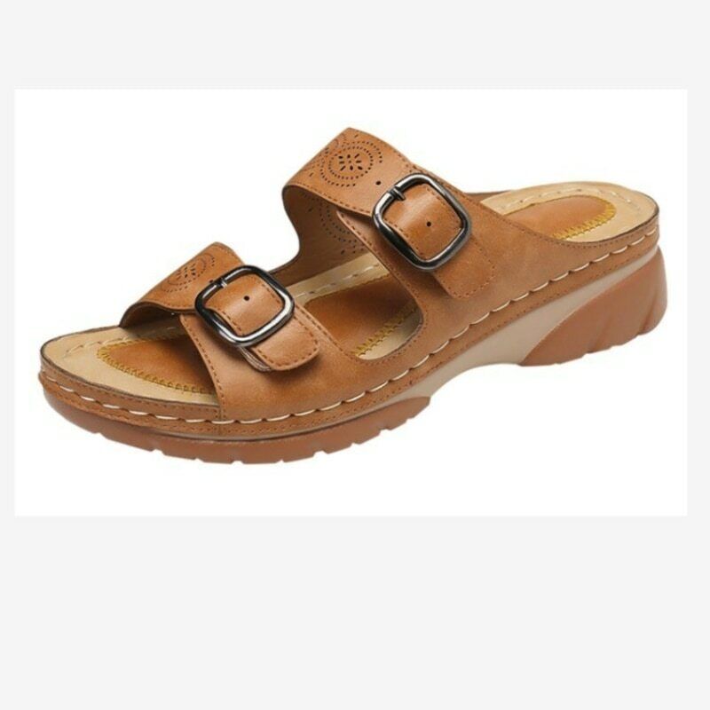 Diora Sandalen | Orthopedische Leren Sandalen met Memory Foam en 3-Boog Ondersteuning