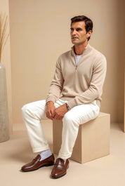 Sandr Cardigan | Heren slim-fit cardigan met rits en elegante pasvorm