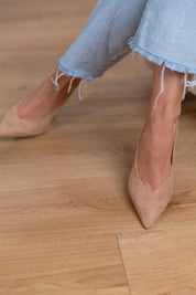 Dames Sleehak Pumps Puntige Neus Slingback Naaldvormige Hak Casual Elegant - Beige - Maelen
