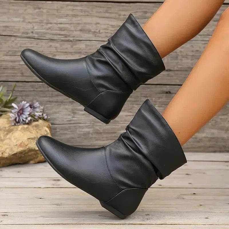 Allegra leren laarzen dames – stijlvolle en comfortabele leren boots met stevige zool