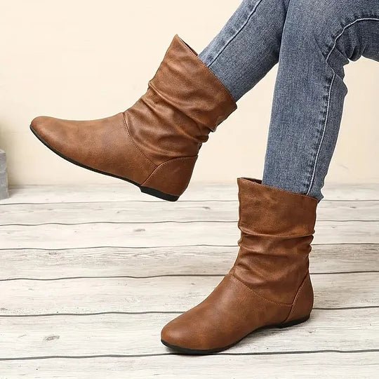 Allegra leren laarzen dames – stijlvolle en comfortabele leren boots met stevige zool