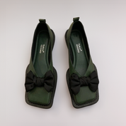 Amelia Muiltjes | Trendy Vierkante Teen met Strik & Dempende Binnenzool