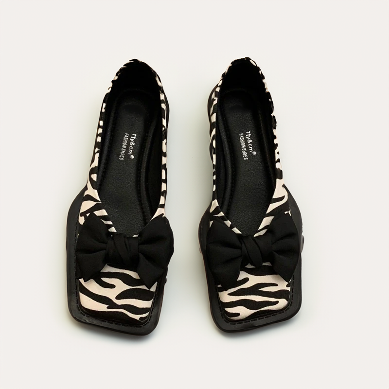 Amelia Muiltjes | Trendy Vierkante Teen met Strik & Dempende Binnenzool