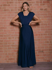 Alessia Jurk | Meerdelige Bruidsmeisjesjurk van Zachte Stretchstof in Maxi-Lengte