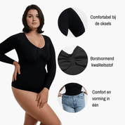 Elena Snatching Shapewear Longsleeve Bodysuit – Comfortabel & Naadloos Corrigerend Ondergoed