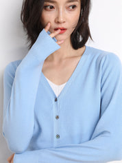 Elisa Vest | Dames Cardigan met V-Hals en Losse, Elegante Pasvorm