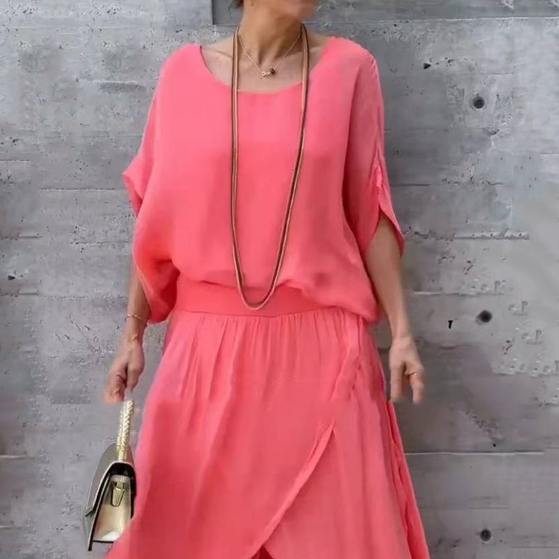 Alyson Chiffon Set | Twee-Delige Dames Set van Luchtige Chiffon met Oversized Blouse en Wijde Broek