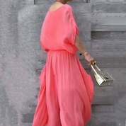 Alyson Chiffon Set | Twee-Delige Dames Set van Luchtige Chiffon met Oversized Blouse en Wijde Broek