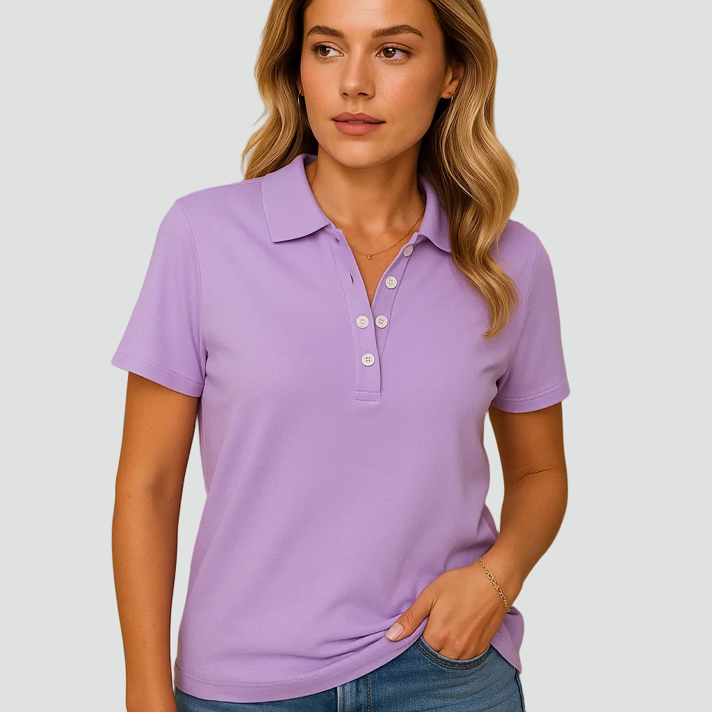 Dames Poloshirt met een Elegante Snit voor Dagelijks Gebruik en Werk, Korte Mouwen - Zwart/Wit/Blauw