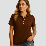 Dames Poloshirt met een Elegante Snit voor Dagelijks Gebruik en Werk, Korte Mouwen - Zwart/Wit/Blauw