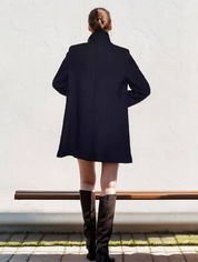 Beatrice Dames wollen winterjas – dubbelgeknoopt model met hoge kraag en warme fit