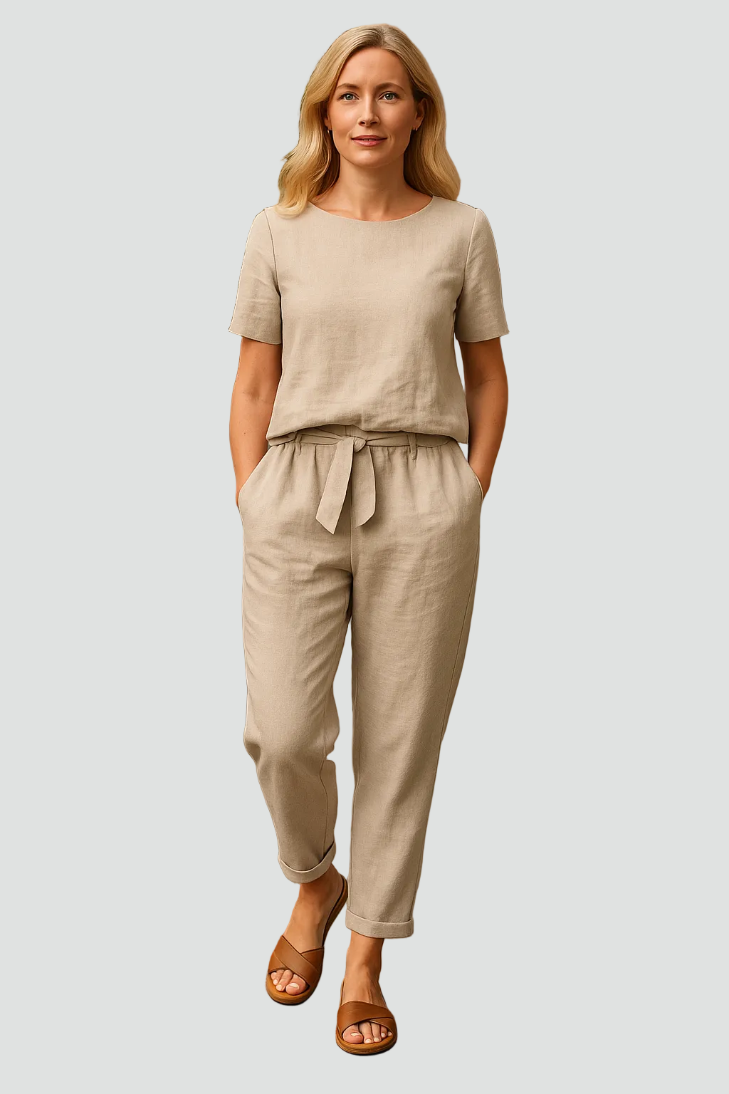 Linnen Set Dames Zomer met Top en Broek, Luchtig en Ademend - Ginevra Russo