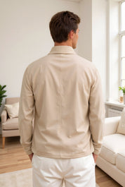 Teun Pakjack | Heren casual jack met colbertkraag en katoenen-linnen mix