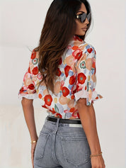 Marisa Blouse | Damesblouse met Bloemenprint, Knoopsluiting en Luchtige Pasvorm