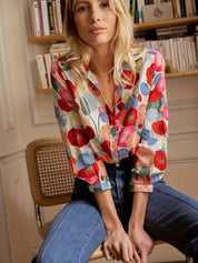 Marisa Blouse | Damesblouse met Bloemenprint, Knoopsluiting en Luchtige Pasvorm