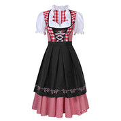 Loretta Dirndl Jurk | Beierse Oktoberfest-jurk met Korsetdetail, Pofmouwen en Schort