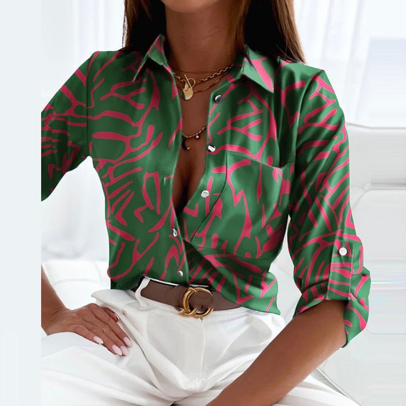 Sofia Blouse | Elegante Omslagkraag Blouse voor Kantoor en Casual Looks
