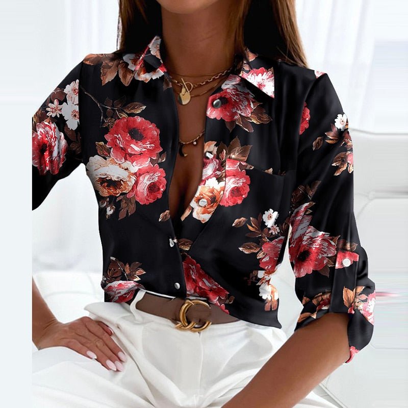 Sofia Blouse | Elegante Omslagkraag Blouse voor Kantoor en Casual Looks