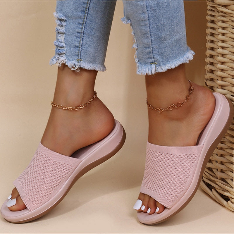 Dames Slippers Ademend Verstelbare Bandjes Zacht Voetbed Zomer - Roze / Blauw / Lichtblauw - Maelen