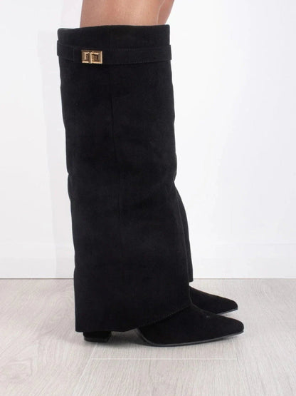 Noi Laarzen Suède | Comfortabele & Trendy Boots met Gouden Details voor Elke Gelegenheid