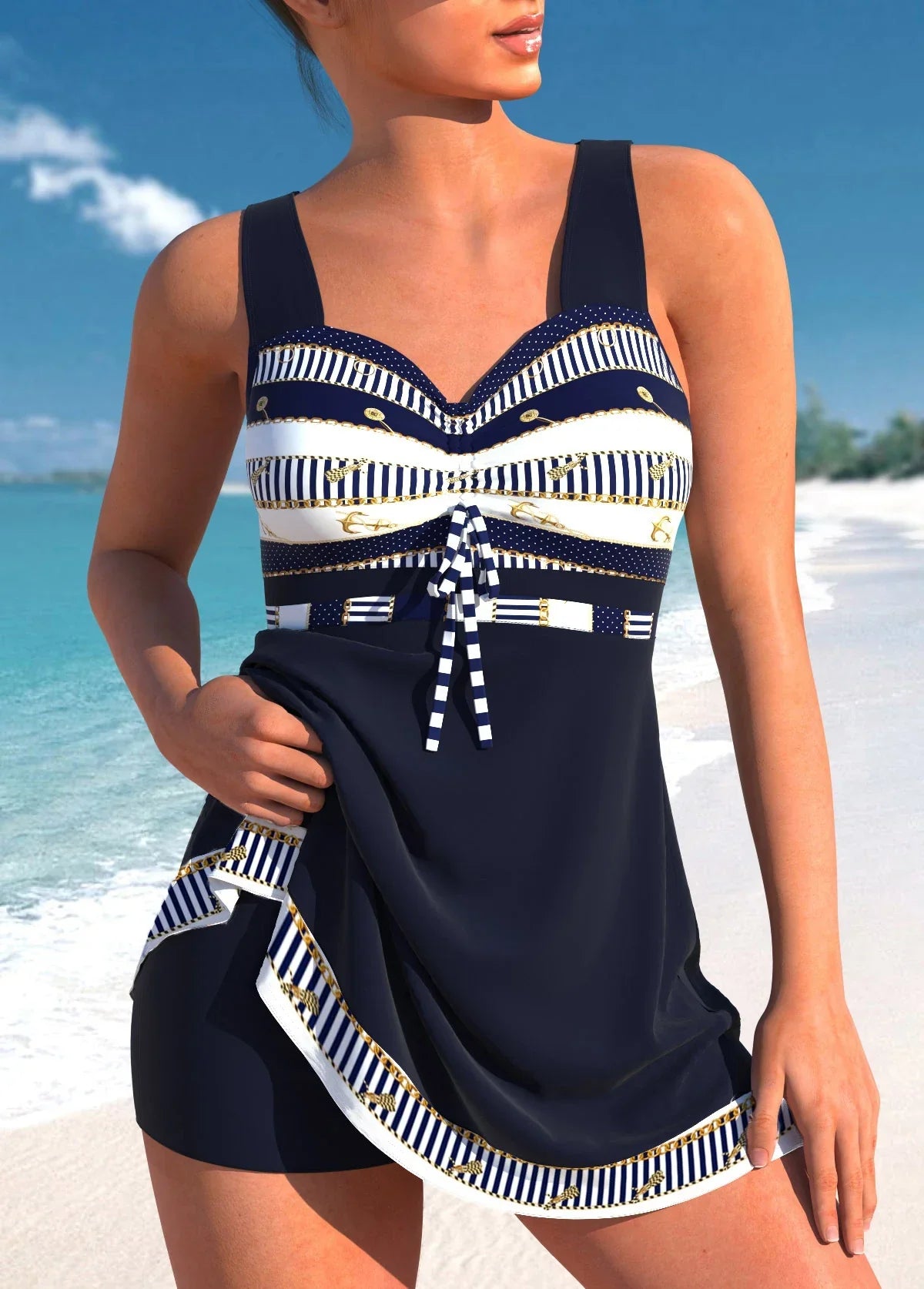 Tankini Dames | Badpak met Rokje Zwempak Zomer – Aqua Dolce
